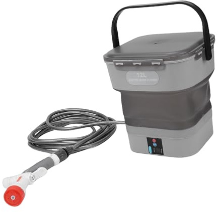 TOPINCN Idropulitrice Elettrica, Spruzzatore Alimentato a Batteria Ricaricabile con Ugello 5 in 1 e Serbatoio Dell'acqua Pieghevole da 12 Litri, per la Pulizia Dell'auto del Giardino