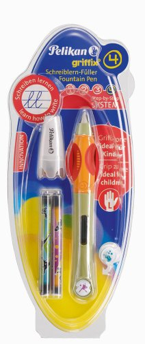 Pelikan 960849 - Griffix Schreiblernfüllhalter für Linkshänder grün