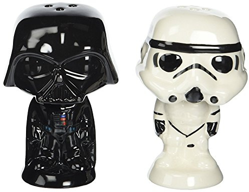 Funko 7700 Star Wars POP Home Salt n' Pepper Shakers: Darth Vader and Stormtrooper, Ceramic, White, 14 x 9.5 x 13.3 cm
