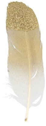 Artemio Packung mit 6 glitzernden Federn (Gold), Goldfarben