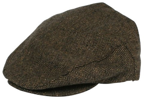 Brixton Herren Schiebermütze Hooligan brown/khaki herringbone, XL 112-00005