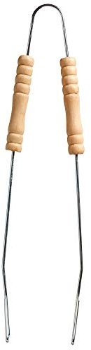 Best Sporting Grillzange Edelstahl 42 cm antihaft-beschichtet I Hitzebeständig I Grillzange lang für sicheres Greifen I Hygienische Edelstahl I Mit Holzgriff