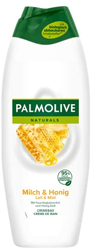 Palmolive Cremebad Naturals Honig und Feuchtigkeitsmilch, 1 x 650 ml - Schaumbad für ein spürbar weiches & frisches Hautgefühl, dermatologisch getestet