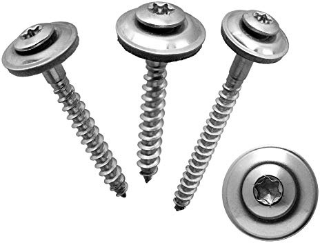 100 Spenglerschrauben Edelstahl 4,5 x 70 mm – 2tlg. mit EPDM-Dichtscheibe 15 mm – Antrieb TX20 (Innensechsrund) – Werkstoff A2 (VA / V2A)