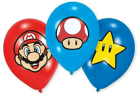 amscan Latexballons Super Mario 6 Stück bunt
