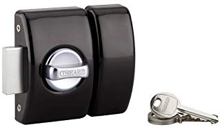 THIRARD - Verrou à Bouton Design 5 pour Porte d'Entrée - Cylindre Laiton 45 mm - Ø 23 mm - Acier Noir - 3 Clés Plates Crantées - Hauteur 94 mm - Largeur 60 mm