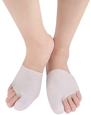1Pair manga protectora de la tapa del dedo gordo del pie, almohadilla de metatarso de silicona para el cojín del antepié, alivio de Hallux valgus