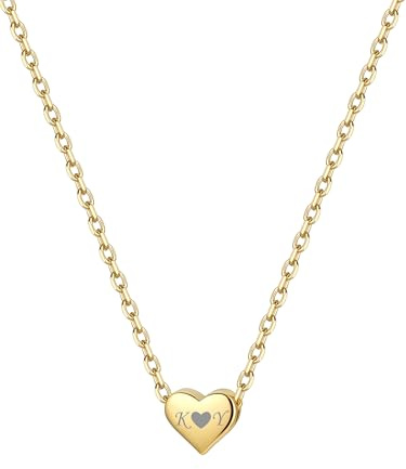 ChicSilver Damen Halskette 925 Silber Herz/Stern/Mond Anhänger Kette Silber/Vergoldet/Schwarz/Rosegold Halsreif für Frauen Mädchen 40cm+5cm Geschenk für beste Freundin Frauen Mädchen