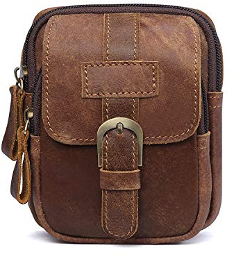 FANDARE Gürteltasche Bauchtasche Brusttasche Herren wasserdichte Hüfttasche Junge Umhängetasche Leder für Business Joggen Wandern Radfahren Reisen