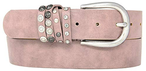 Zakatte • Damen schlichter Gürtel aus Kunstleder mit Strass Damengürtel Taillengürtel Jeansgürtel Hüftgürtel Bikergürtel BS043