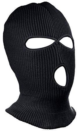 SUNTRADE 3 Loch Beanie Face Mask Ski für Männer und Frauen, Schwarz,one Size