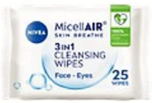 NIVEA Limited Edition Micellar Cleansing Wipes (25pcs), Biodegradable Wipes with Micellar Technology, Facial Wipes Effectively Removes Waterproof Make-Up and Mascara
