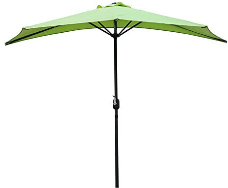 Demi-Parasol Parasol de Balcon Demi Lune Patio Jardin Poignée de Manivelle de Cadre en Acier Robuste pour Balcon (2,7 M / 3 M) - Pas DE Base Inclus