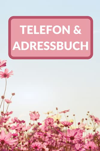 Telefon & Adressbuch: Kontaktbuch und Telefonbuch mit einfachem alphabetischen A-Z Register im handlichen ca. A5 Format. Adressverzeichnis für alle Kontaktdaten zum Ausfüllen Motiv rote Blumen.
