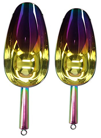 Restokki Pala de Hielo de Acero Inoxidable Pala de Hielo Pala de Hielo Pala de Hielo de Acero Inoxidable Pala de harina Utensilios de Cocina Accesorios para el hogar(colorido2)