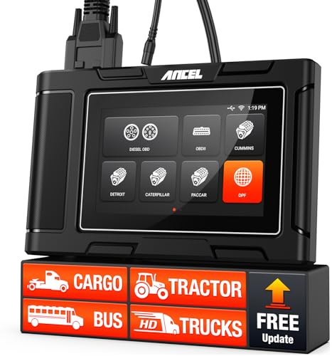 ANCEL HD3400 Pro Heavy Duty Truck Scanner | DPF Regeneration, Lifetime Free Update, Compatible with Commercial Vehicles with Cummins, Paccar, Caterpillar, Detroit, Volvo, Mack, International Engines
