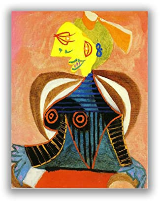SYLJ Pablo Picasso Kunstdrucke – „Porträt von Lee Miller als Arlesienne“ – Picasso Poster und Drucke – Bild Auf Leinwand Wandkunst Wohnzimmer Dekoration 40 x 52 cm Gerahmt