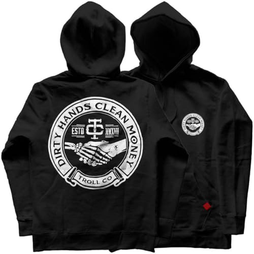 TROLL CO. CLOTHING Haggler Heavyweight Hoodie Pullover Black
