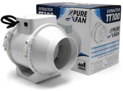 EXTRACTOR EN LINEA TT 100mm 2 VELOCIDADES 145/187m3/h 21W
