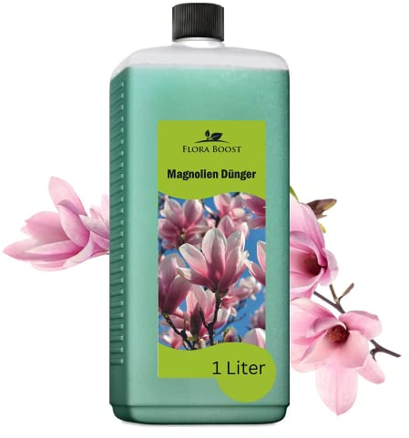 Konfitee Magnolien Dünger Flora Boost 1000ml I Für bis zu 200L Gießwasser I Blüten Dünger für Magnolien I Flüssiger Blatt- & Wurzeldünger I 100% natürlicher Pflanzendünger