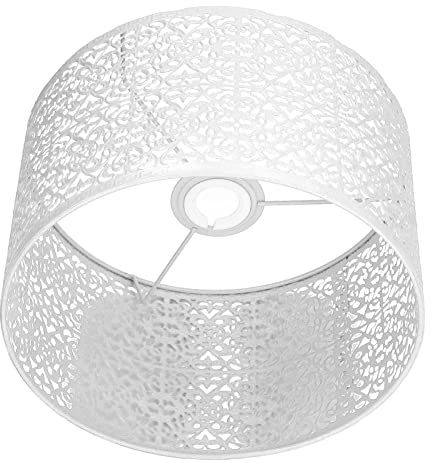 Spacnana Lampenschirm, Eisen Kleiner Lampenschirm für Tischlampe und Stehleuchte E27 E14 Universal Lampenschirm aus Metall (Weiss)