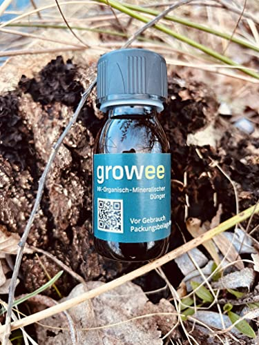 growee Vegan & Bio Organischer Mehrertrags Dünger Konzentrat 100% Vegan & Organic Fertilizer (50 ml) ergibt 5 Liter Dünger reicht für ca. 16 Pflanzen
