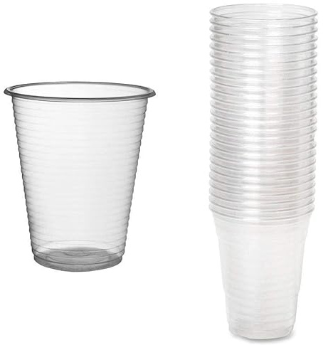 Supershock Confezione da 100 bicchieri di plastica trasparenti usa e getta, resistenti per feste, ideali per bevande fredde, birra e cocktail, set convenienti da usare, trasparenti (PDC#1)