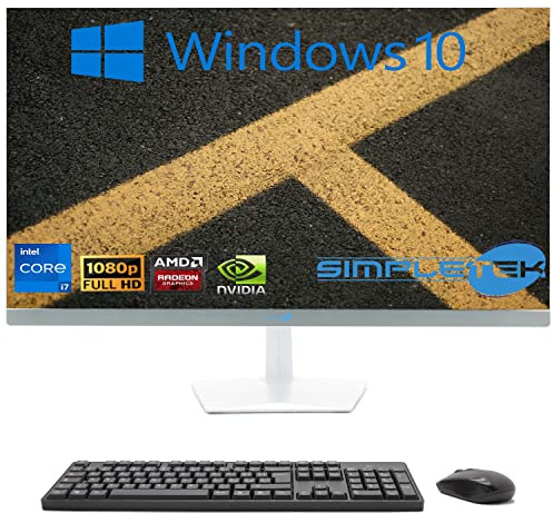 SIMPLETEK - PC All in One Display 27 Windows 10 | Core i7 12°Gen | Scheda Video RX550 4GB | 32GB RAM DDR4 SSD 2TB | Lavoro, Gaming