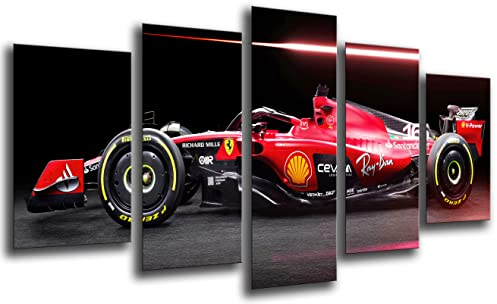 Cuadros Camara Ferrari SF-23 2023, modernes Fotobild, Formel-1-Auto, Sainz, Leclerc, 165 x 62 cm, Ref. 27434
