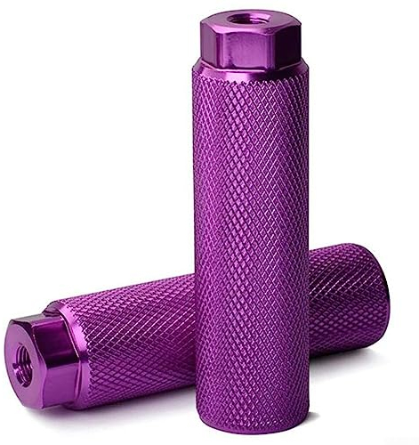 1 Paar Universal-Fahrrad-Pegs für 3/8-Zoll-Achsen, Aluminiumlegierung, rutschfeste Bleifußpedale, Stunt-Pedale für BMX, Mountainbike, Fahrradlager, Lila