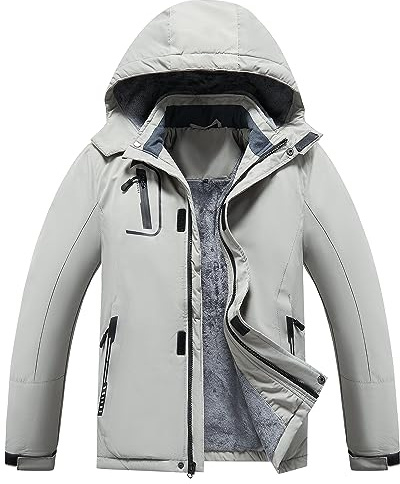 Dr.Cyril Kid's Waterproof Ski Jacket Warm Fleece Lined Hooded Boy's and Girl's Winter Jacket Breathable Removable Coat