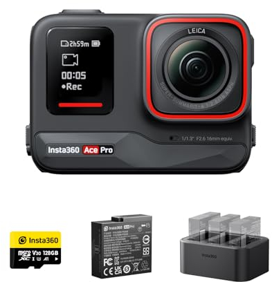 Insta360 Ace Pro Endurance Kit - Waterproof Action Camera Co-engineered with Leica, Flagship 1/1.3 Sensor and AI Noise Reduction for Unbeatable Image Quality, 4K120fps, 2.4 Flip Screen & AI Features