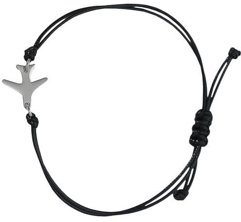 Holibanna Bracciale Aereo Ciondolo Aeroplano Bracciale Intrecciata Regolabile per e Ragazzo Accessorio Estivo Semplice e Idea per Fidanzato Amici e Famiglia
