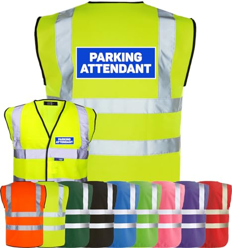 Corporate Togs PARKING ATTENDANT Printed Hi-Vis Vest - High Visibility Safety Waistcoat, Fastening, Health & Safety Compliant Waistcoat | Protective Safety Wear