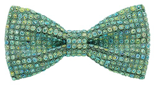 HOULIFE Strass-Fliegen für Herren Diamant-Fliege vorgebunden Pailletten-Fliege verstellbare Kristallfliegen für Hochzeit Party Bankett, Grün