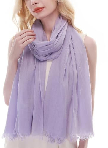 RIIQIICHY Lilac Scarf for Women Ladies Lightweight Scarves Pashmina Shawls Wraps Wedding Head Neck Scarfs