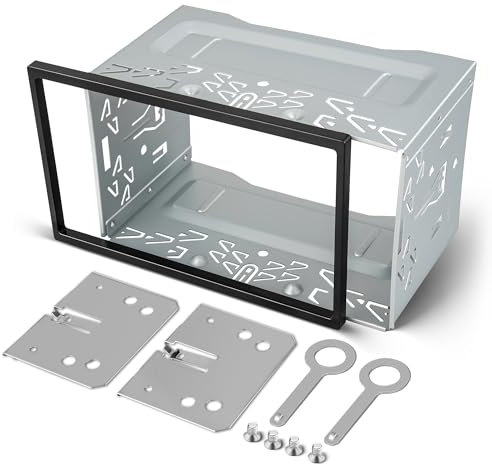 RED WOLF Doppel DIN Einbaurahmen, Auto Eisen Radioblende Din 2 für 1998-2009 VW Autoradio Navigation DVD Player Stereo Montage Metall Rahmen 2DIN Universal Design