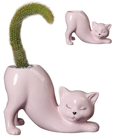 Generisch Pflanztopf Katze - Blumentopf Tier Figur Deko - Katze Pflanzgefäß In Katze Form - Blumentöpfe In Tierform - Aufbewahrungsbox Blumentopf Pflanzenbehälter