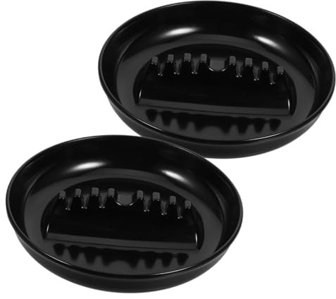 SOLUSTRE 2pièces Cendrier Voiture Plastique Noir Épais à Fentes Ashtray Portable Pour Intérieur Auto Stable Et Facile à Nettoyer Accessoires Cendriers Pour Cigares Et Cigarettes