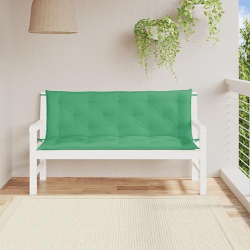 LAPOOH Gartenbank-Auflagen 2 STK. Grün 150x50x7 cm Oxford-Gewebe, Terrassenmöbel, Wetterfeste Bank, Outdoor Bank, Parkbank, Garten Banken, Deko Bank, Gartenmöbel - 361702