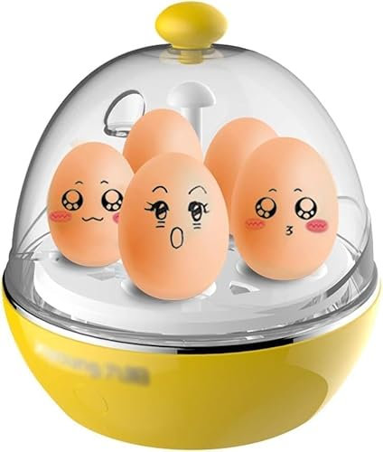 FHPEWXDGCocedor de Huevos, vaporizador de Huevos, Apagado automático, doméstico, Amarillo, monocapa, multifunción, vaporizador de Huevos, hervidor de Huevos eléctrico, vaporizador