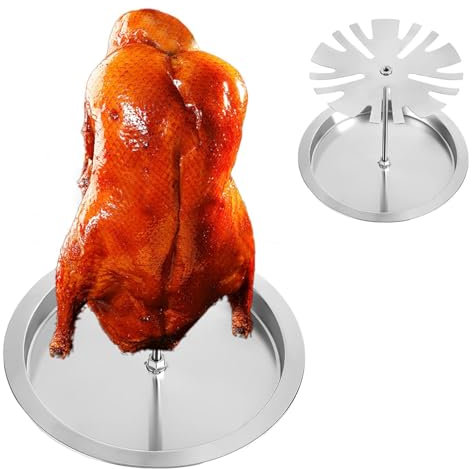 Hühnergitter für Backofen, Hühnerfußgitter für Smoker, Hähnchenschenkelgitter aus Edelstahl, 2-in-1-Hähnchenbräter, Halterung für Hähnchengrill mit 10 Schlitzen