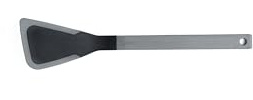Woll Cook-It, Pfannenwender mit dünner flexibler Silikonlippe, 7 cm breit, 31,5 cm lang, grau, Hitzebeständig bis 220°, Spülmaschinenfest