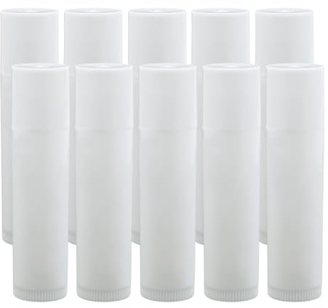 10 Stück Lippenstifthülsen Leer, Leer Lippenstift Lippenstifthülsen Selbst Befüllen Leer Lippenpflegestift mit Kappen DIY Lip Balm Rohre Container(5g)