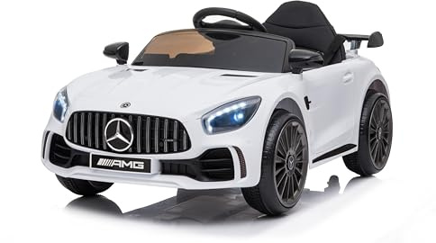 Baroni Toys Mercedes AMG Sport Macchina Elettrica per Bambini Baby car Elettrica Full Optional, Auto Telecomandata Sedile in Plastica, Porte Apribili, Motore 6V, Carico fino a 25 Kg 1-4 anni, Bianco