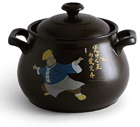Pentola in Ceramica per Cucinare, casseruola in Terracotta, pentola per stufati, Cottura ad Alta Temperatura, Delizioso Cibo nutriente, Facile da Pulire - capacità 4800 ml