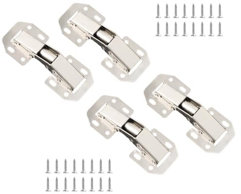 4 Pezzi Cerniere per Ante Cucina 4 Pollici - Cerniere per Ante e Mobili in Metallo - Cerniera Robusta, Silenziosa, Durevole, Facile da Montare
