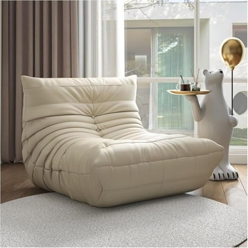 Togo Chair，Togo Sofa，Togo Sessel，togosofa， Schaumstoff-Sitzsack, Sofa, komprimierbar, Loungesessel, Meditation für Zuhause und Büro (beige)