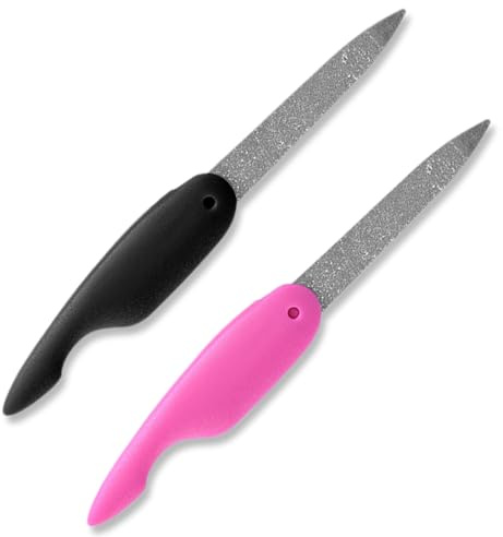 SGERUFZ 2 Pezzi Lima per Unghie Pieghevole Grande Lima Unghie Strumenti per Nail Art Lima Unghie in Metallo Strisce per Lucidatura e Rifinitura Unghie