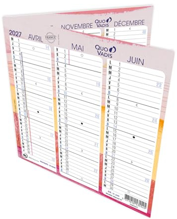 Quo Vadis Calendrier origami 2027 FR Fantaisie Iconique 26x13 cm